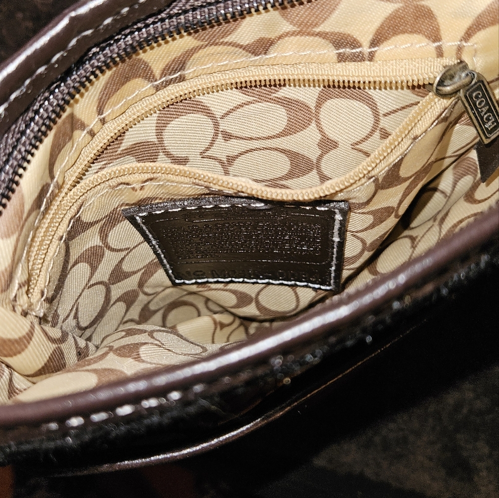 Coach Brown Cross Body Bag, NWOT. Measurements In Pics - Picture 5 of 13